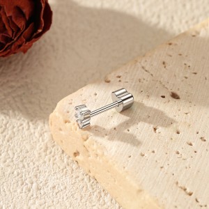 Wholesale 925 Sterling Silver Two-Stone Moissanite Cartilage Stud 110100102 Wholesale 925 Sterling Silver Two-Stone Moissanite Cartilage Stud 110100102