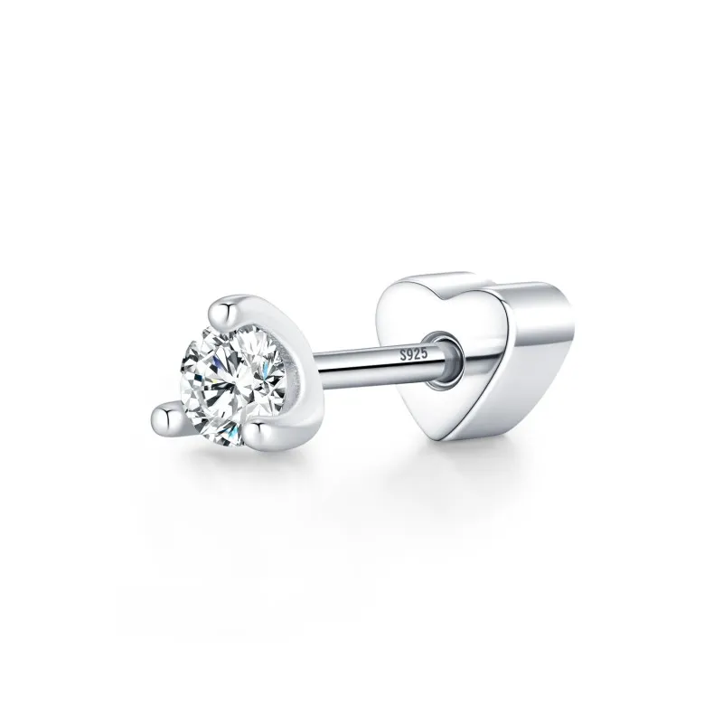 Wholesale 925 Sterling Silver Moissanite Minimalist Cartilage Stud 110100104