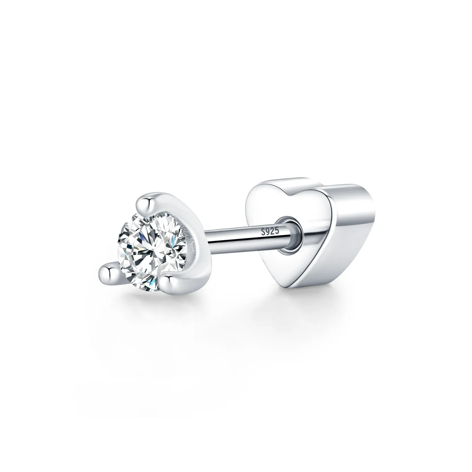 Wholesale 925 Sterling Silver Moissanite Minimalist Cartilage Stud 110100104 Wholesale 925 Sterling Silver Moissanite Minimalist Cartilage Stud 110100104