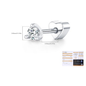 Wholesale 925 Sterling Silver Moissanite Minimalist Cartilage Stud 110100104 Wholesale 925 Sterling Silver Moissanite Minimalist Cartilage Stud 110100104