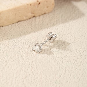Wholesale 925 Sterling Silver Moissanite Minimalist Cartilage Stud 110100104 Wholesale 925 Sterling Silver Moissanite Minimalist Cartilage Stud 110100104