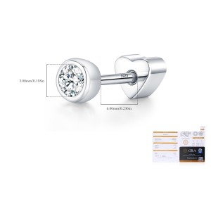 Wholesale 925 Sterling Silver Moissanite Bezel Bubble Cartilage Stud 110100105 Wholesale 925 Sterling Silver Moissanite Bezel Bubble Cartilage Stud 110100105