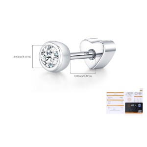 Wholesale 925 Sterling Silver Moissanite Bezel Bubble Cartilage Stud 110100105 Wholesale 925 Sterling Silver Moissanite Bezel Bubble Cartilage Stud 110100105