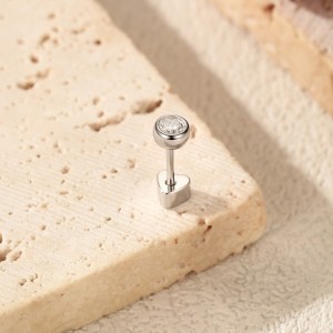 Wholesale 925 Sterling Silver Moissanite Bezel Bubble Cartilage Stud 110100105 Wholesale 925 Sterling Silver Moissanite Bezel Bubble Cartilage Stud 110100105