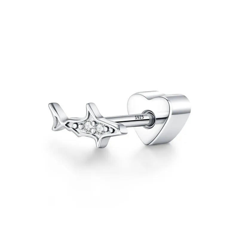 Wholesale 925 Sterling Silver Moissanite Shark Cartilage Stud 110100107
