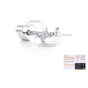 Wholesale 925 Sterling Silver Moissanite Shark Cartilage Stud 110100107