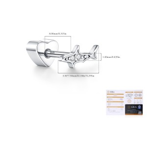 Wholesale 925 Sterling Silver Moissanite Shark Cartilage Stud 110100107