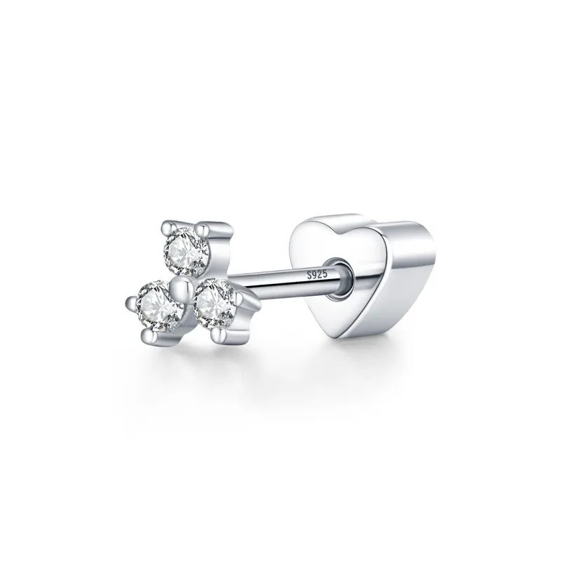 Wholesale 925 Sterling Silver Moissanite Cluster Cartilage Stud 110100108 Wholesale 925 Sterling Silver Moissanite Cluster Cartilage Stud 110100108