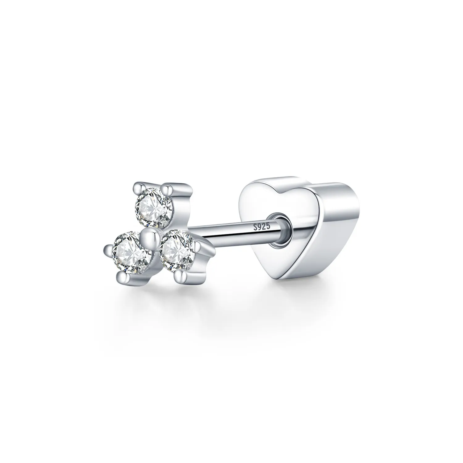 Wholesale 925 Sterling Silver Moissanite Cluster Cartilage Stud 110100108 Wholesale 925 Sterling Silver Moissanite Cluster Cartilage Stud 110100108