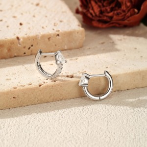 Wholesale 925 Sterling Silver Pear Cut Moissanite Huggie Hoop Earrings 110100109