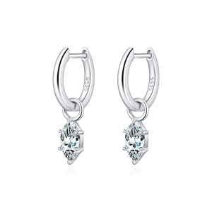 Wholesale 925 Sterling Silver Marquise Moissanite Dangle Hoop Earrings 110100110 Wholesale 925 Sterling Silver Marquise Moissanite Dangle Hoop Earrings 110100110