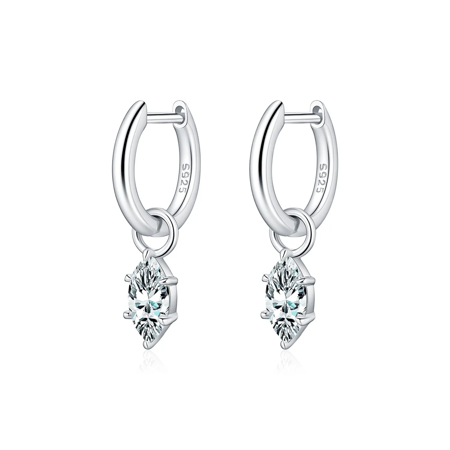 Wholesale 925 Sterling Silver Marquise Moissanite Dangle Hoop Earrings 110100110 Wholesale 925 Sterling Silver Marquise Moissanite Dangle Hoop Earrings 110100110
