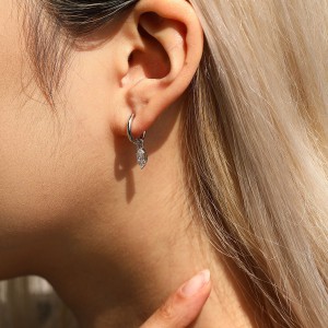Wholesale 925 Sterling Silver Marquise Moissanite Dangle Hoop Earrings 110100110 Wholesale 925 Sterling Silver Marquise Moissanite Dangle Hoop Earrings 110100110