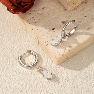 Wholesale 925 Sterling Silver Marquise Moissanite Dangle Hoop Earrings 110100110 Wholesale 925 Sterling Silver Marquise Moissanite Dangle Hoop Earrings 110100110