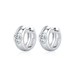 Wholesale 925 Sterling Silver Moissanite Bubble Huggie Hoop Earrings 110100111 Wholesale 925 Sterling Silver Moissanite Bubble Huggie Hoop Earrings 110100111