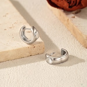 Wholesale 925 Sterling Silver Moissanite Bubble Huggie Hoop Earrings 110100111 Wholesale 925 Sterling Silver Moissanite Bubble Huggie Hoop Earrings 110100111