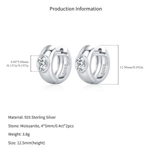 Wholesale 925 Sterling Silver Moissanite Bubble Huggie Hoop Earrings 110100111 Wholesale 925 Sterling Silver Moissanite Bubble Huggie Hoop Earrings 110100111