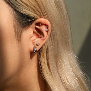 Wholesale 925 Sterling Silver Moissanite Bubble Huggie Hoop Earrings 110100111 Wholesale 925 Sterling Silver Moissanite Bubble Huggie Hoop Earrings 110100111