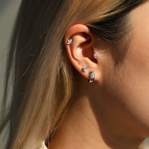 Wholesale 925 Sterling Silver Moissanite Bubble Huggie Hoop Earrings 110100111 Wholesale 925 Sterling Silver Moissanite Bubble Huggie Hoop Earrings 110100111