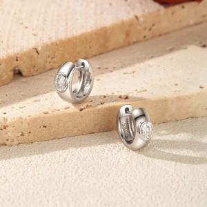 Wholesale 925 Sterling Silver Moissanite Bubble Huggie Hoop Earrings 110100111 Wholesale 925 Sterling Silver Moissanite Bubble Huggie Hoop Earrings 110100111