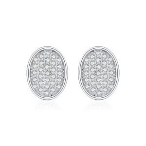 Wholesale 925 Sterling Silver Moissanite Oval Button Stud Earrings 110100113