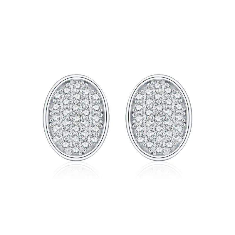 Wholesale 925 Sterling Silver Moissanite Oval Button Stud Earrings 110100113 Wholesale 925 Sterling Silver Moissanite Oval Button Stud Earrings 110100113