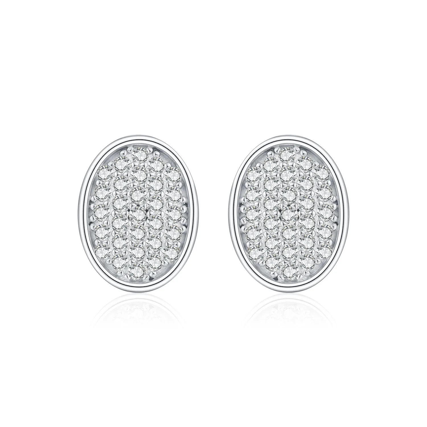 Wholesale 925 Sterling Silver Moissanite Oval Button Stud Earrings 110100113