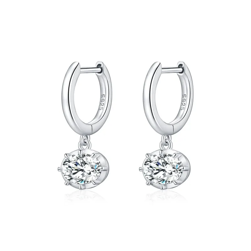 Wholesale 925 Sterling Silver 1ct Moissanite Dangle Hoop Earrings 110100114 Wholesale 925 Sterling Silver 1ct Moissanite Dangle Hoop Earrings 110100114
