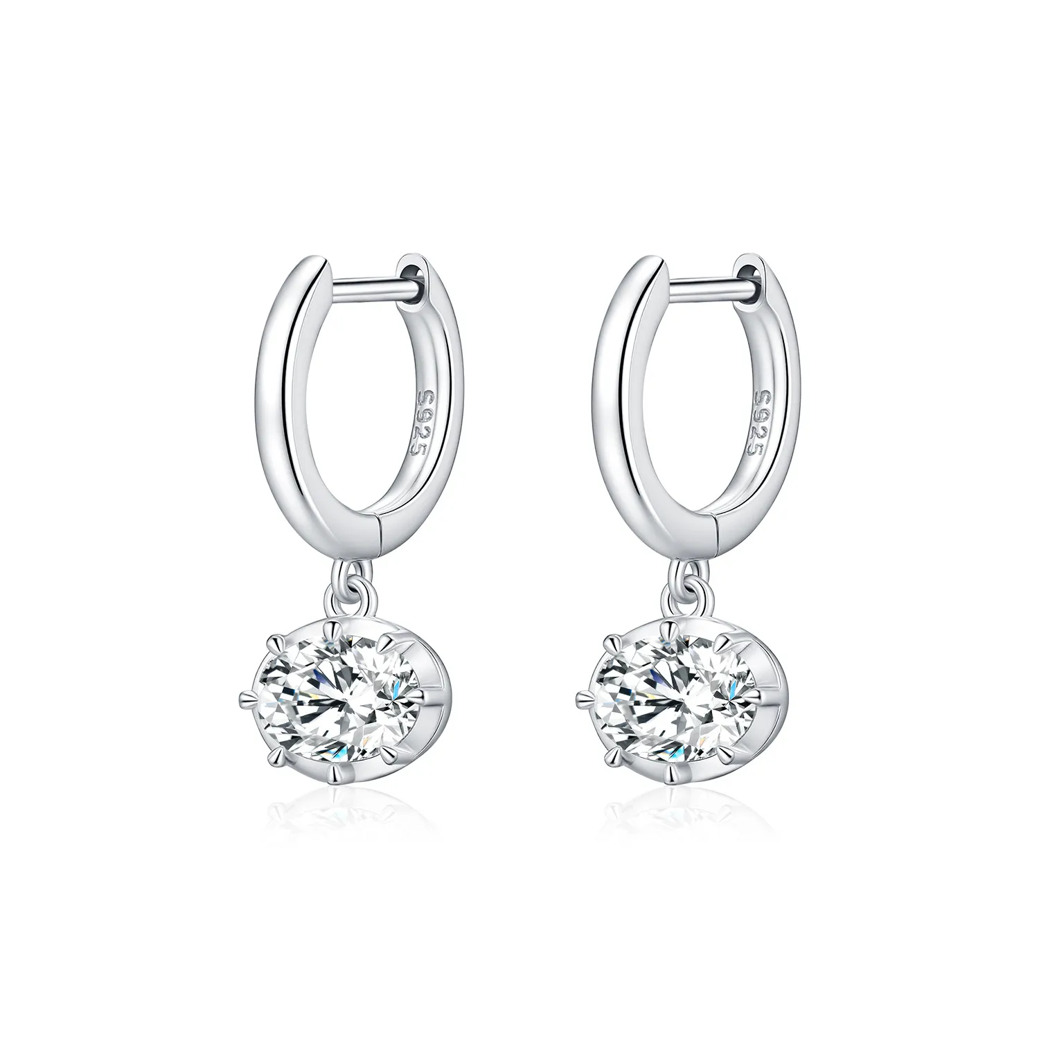 Wholesale 925 Sterling Silver 1ct Moissanite Dangle Hoop Earrings 110100114 Wholesale 925 Sterling Silver 1ct Moissanite Dangle Hoop Earrings 110100114