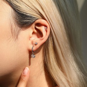 Wholesale 925 Sterling Silver 1ct Moissanite Dangle Hoop Earrings 110100114 Wholesale 925 Sterling Silver 1ct Moissanite Dangle Hoop Earrings 110100114