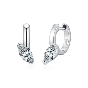 Wholesale 925 Sterling Silver 0.5ct Marquise Moissanite Hoop Earrings 110100115