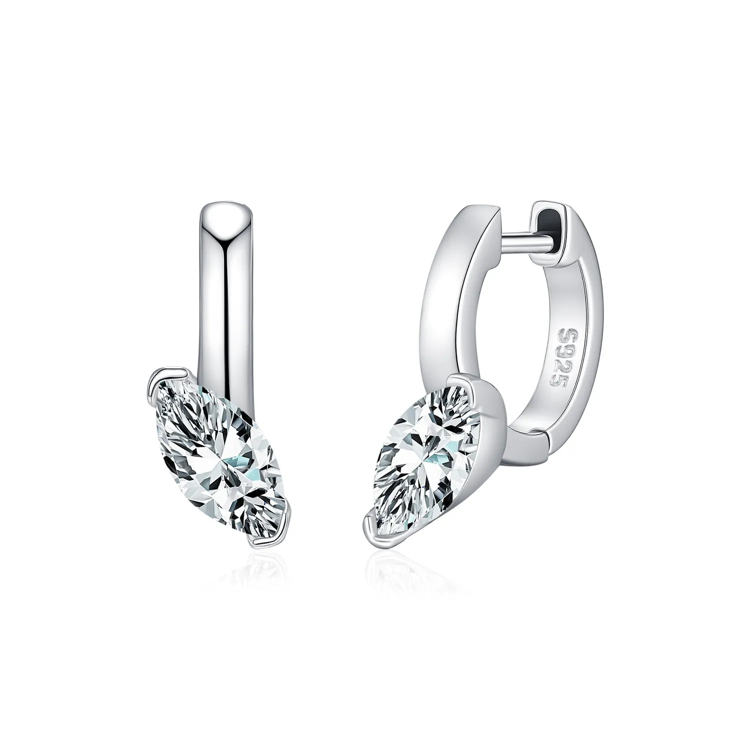 Wholesale 925 Sterling Silver 0.5ct Marquise Moissanite Hoop Earrings 110100115