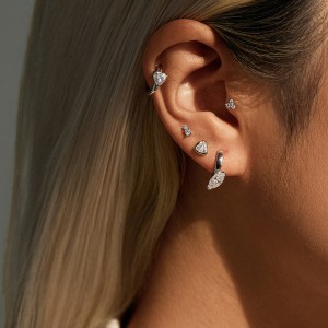 Wholesale 925 Sterling Silver 0.5ct Marquise Moissanite Hoop Earrings 110100115