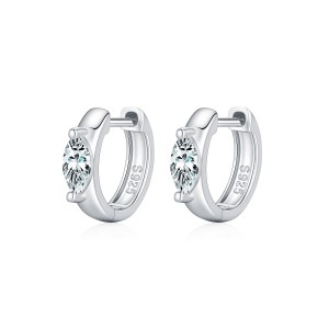 Wholesale 925 Sterling Silver 0.3ct Marquise Moissanite Huggie Hoop Earrings 110100116