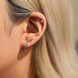 Wholesale 925 Sterling Silver 0.5ct Heart Moissanite Huggie Hoop Earrings 110100117 Wholesale 925 Sterling Silver 0.5ct Heart Moissanite Huggie Hoop Earrings 110100117