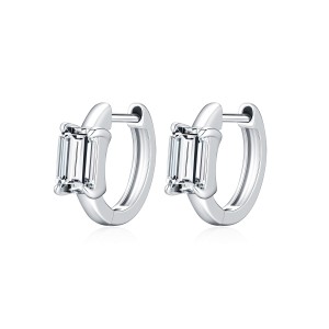 Wholesale 925 Sterling Silver 0.8ct Moissanite Huggie Hoop Earrings 110100118 Wholesale 925 Sterling Silver 0.8ct Moissanite Huggie Hoop Earrings 110100118