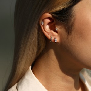 Wholesale 925 Sterling Silver 0.8ct Moissanite Huggie Hoop Earrings 110100118 Wholesale 925 Sterling Silver 0.8ct Moissanite Huggie Hoop Earrings 110100118