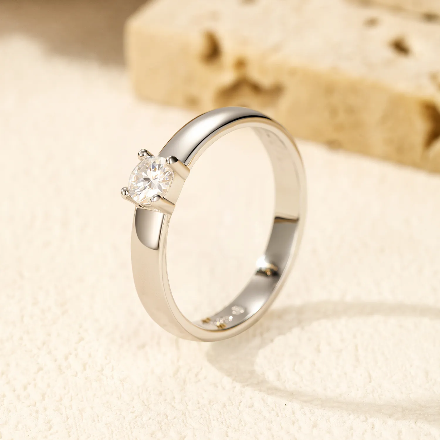 S925 Round Moissanite Solitaire Ring 110200001 - image2