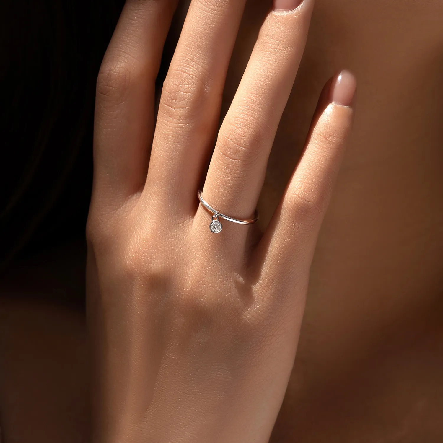 S925 Chic Style Moissanite Pendant Ring 110200005 - image1
