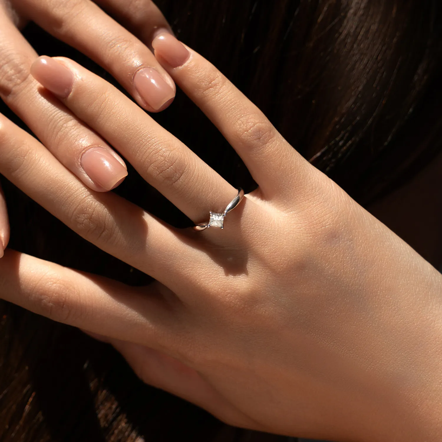 S925 Sparkle Square Moissanite Ring 110200007 - image1