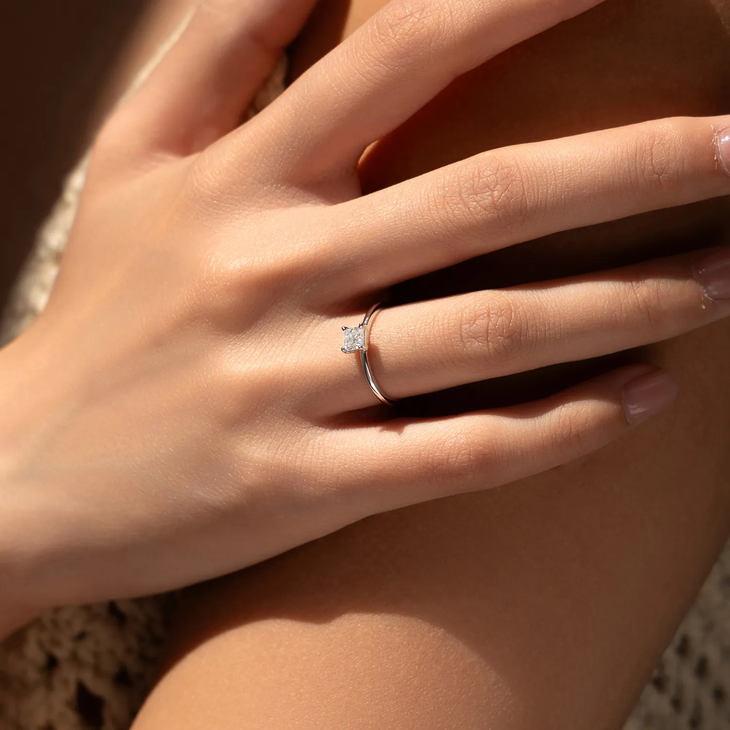 S925 Asscher Cut Square Moissanite Ring 110200008 - image1