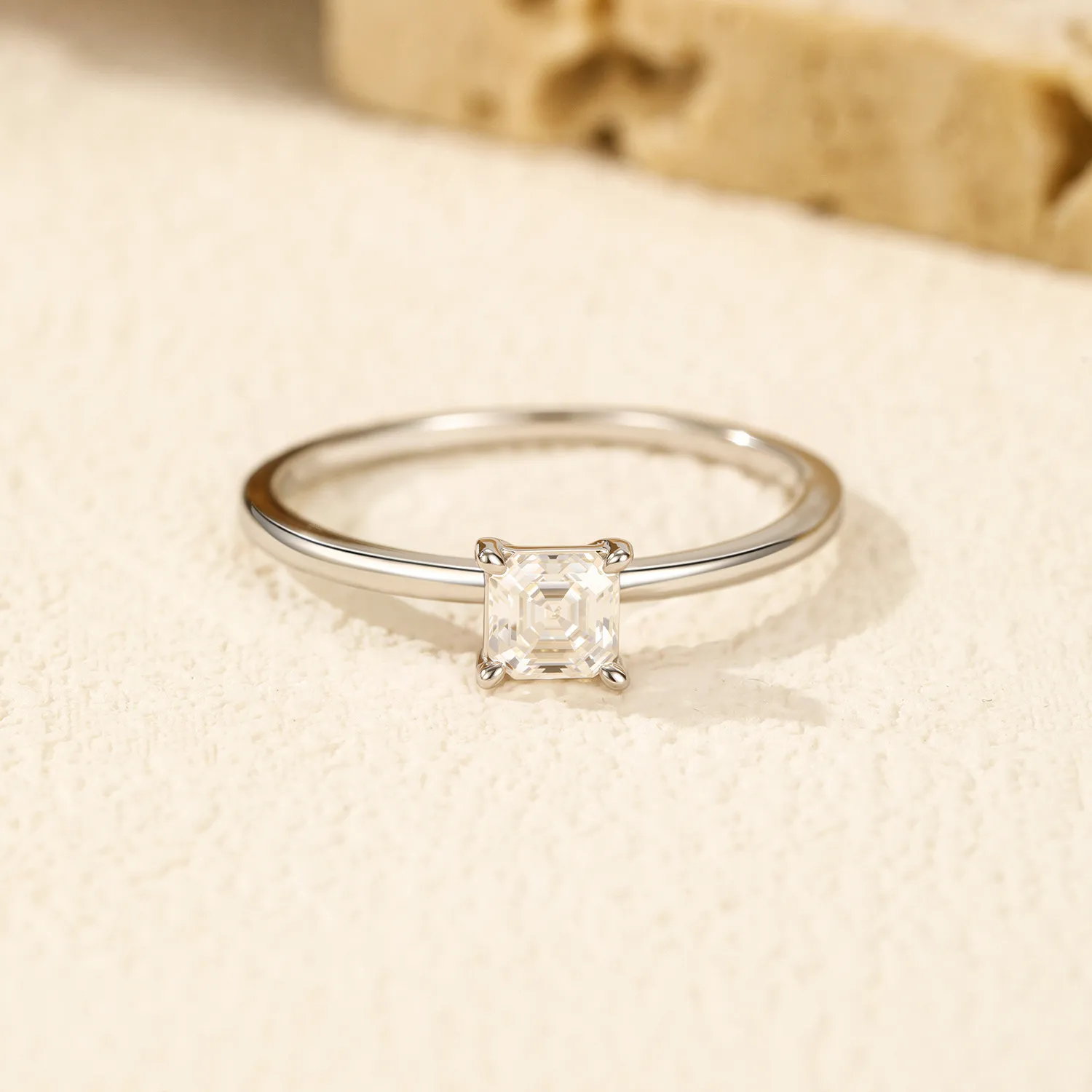 S925 Asscher Cut Square Moissanite Ring 110200008 - image2