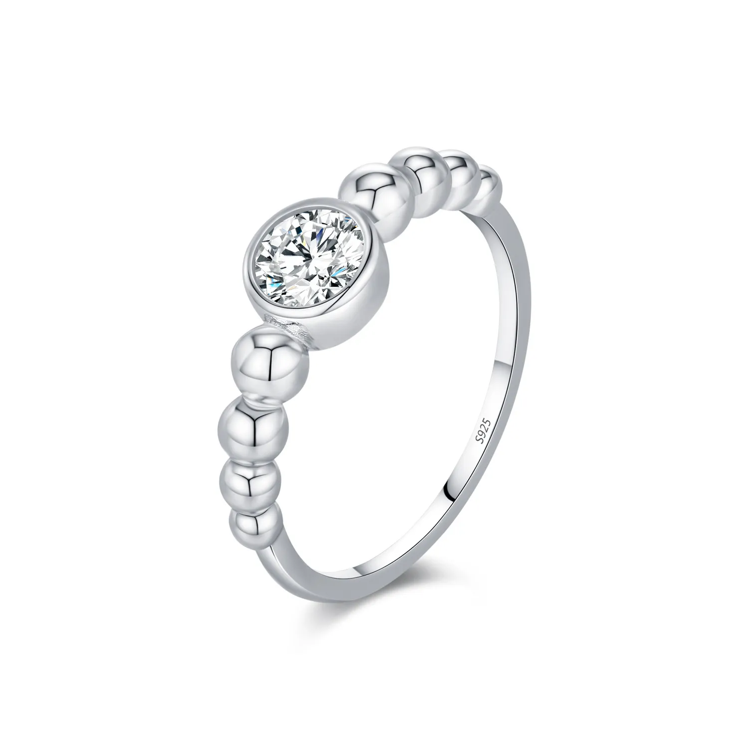S925 Bubble Beads Moissanite Ring110200009