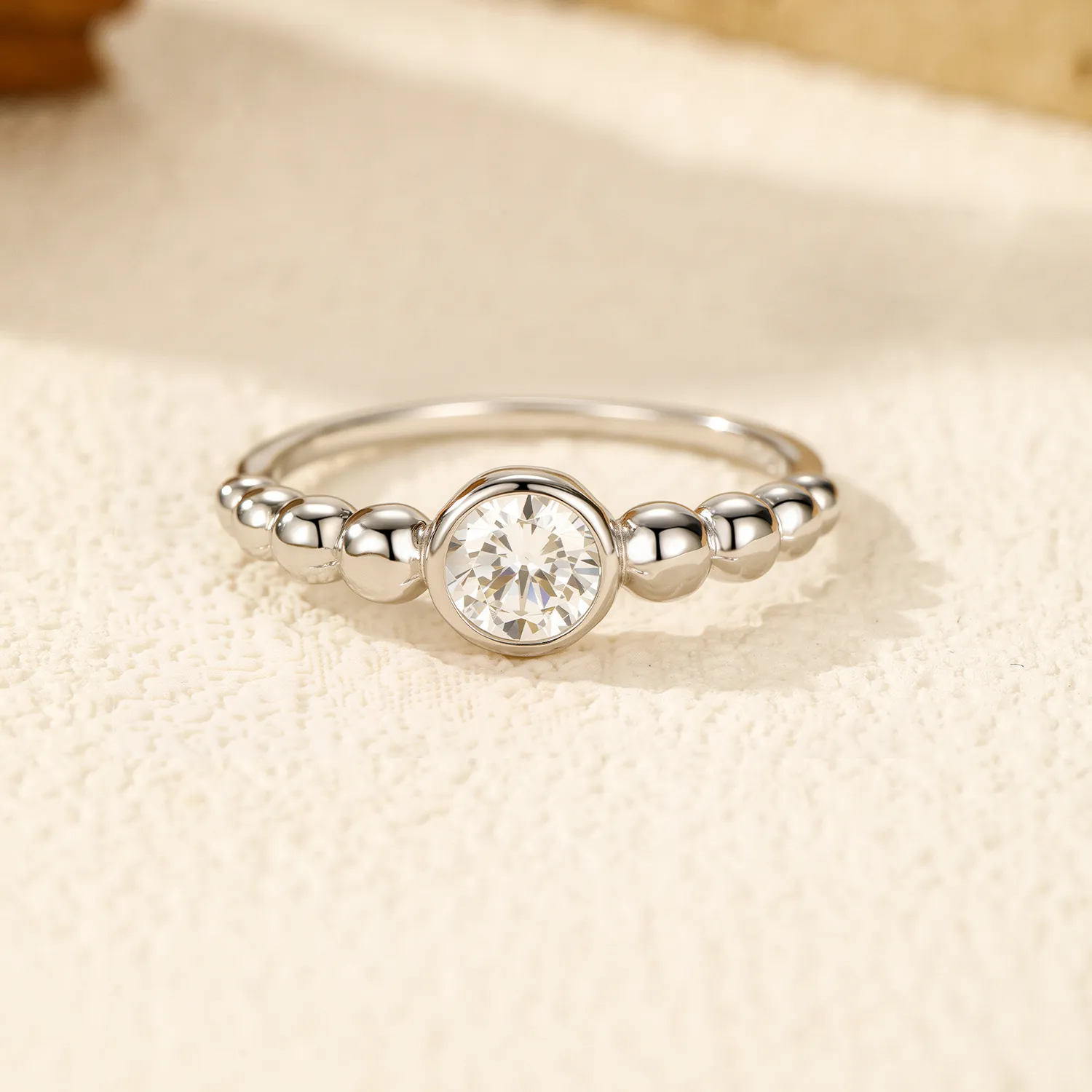 S925 Bubble Beads Moissanite Ring110200009 - image2