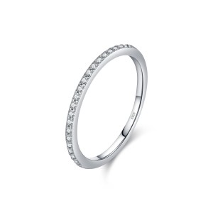 925 Sterling Silver Moissanite Band Ring 110200010