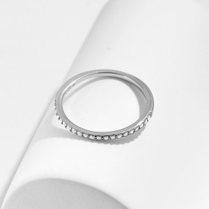 925 Sterling Silver Moissanite Band Ring 110200010