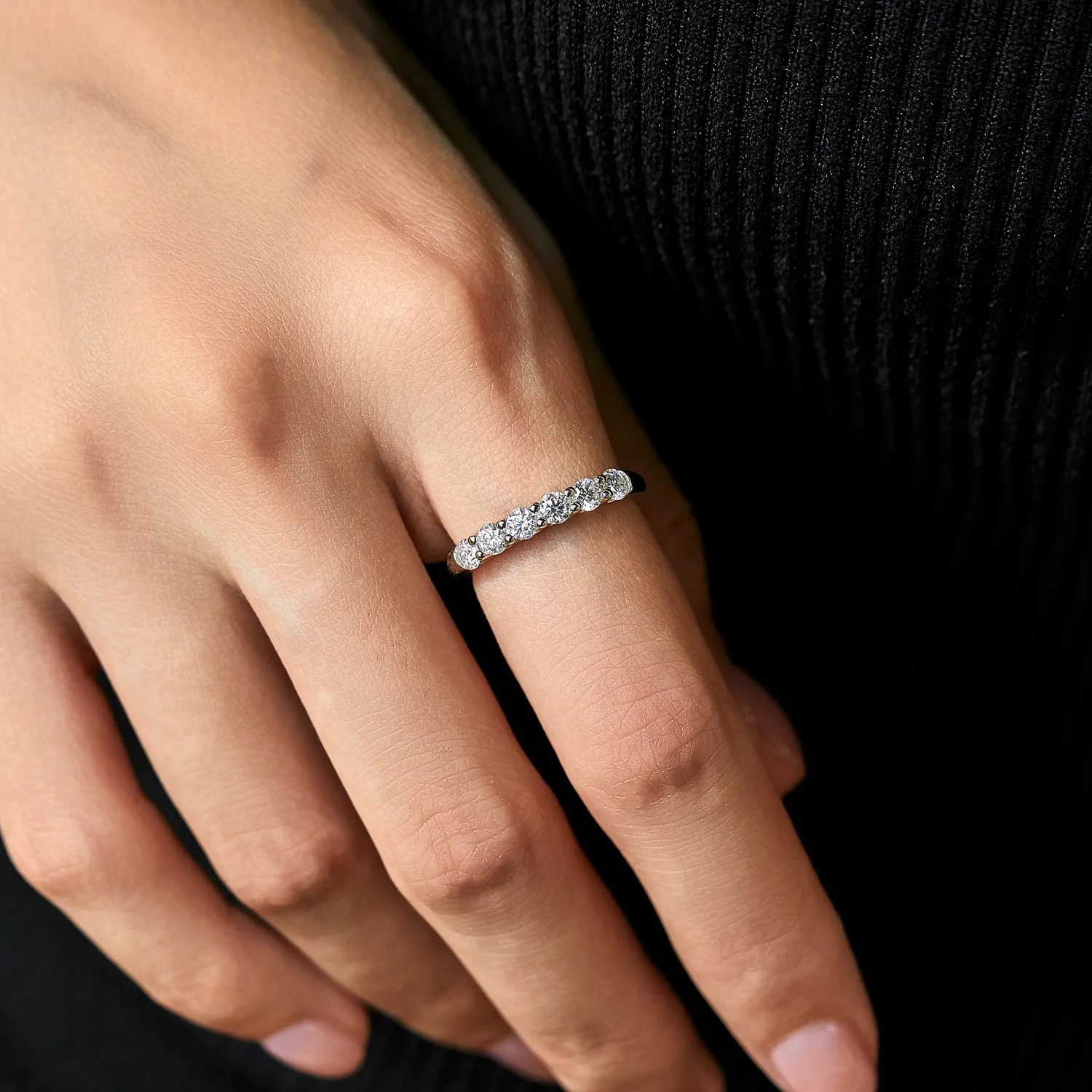 S925 Sparkle Moissanite Band Ring 110200017 - image1