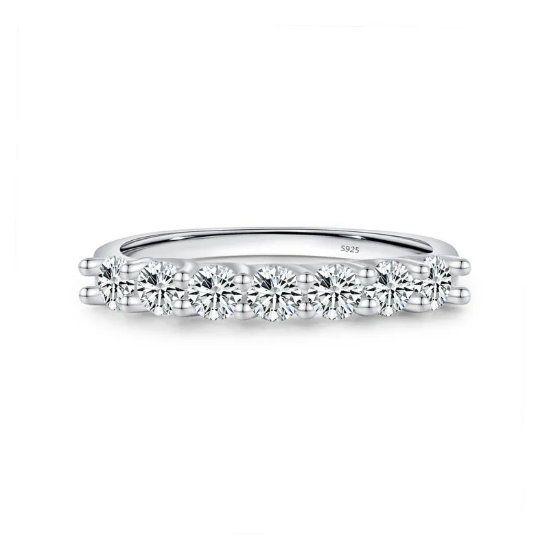 S925 Geometric Lines Moissanite Band Ring 110200024