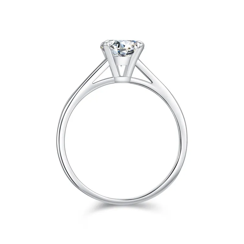 925 Sterling Silver Classical Moissanite Ring 110200026