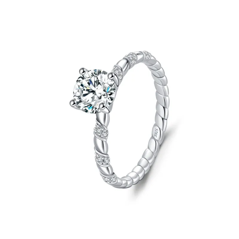 925 Sterling Silver Vintage Moissanite Ring 110200027